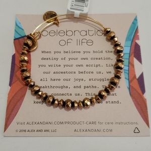 Alex and Ani Canyon goldtone beaded bracelet
